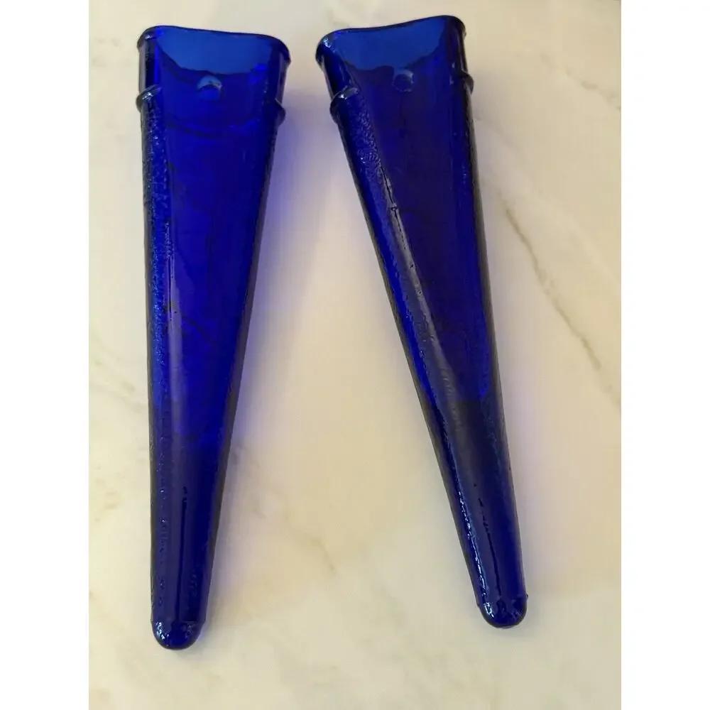 Set Of Auto Car Flower Vases Birds Cobalt Blue & Light Pink Wall Pockets 8